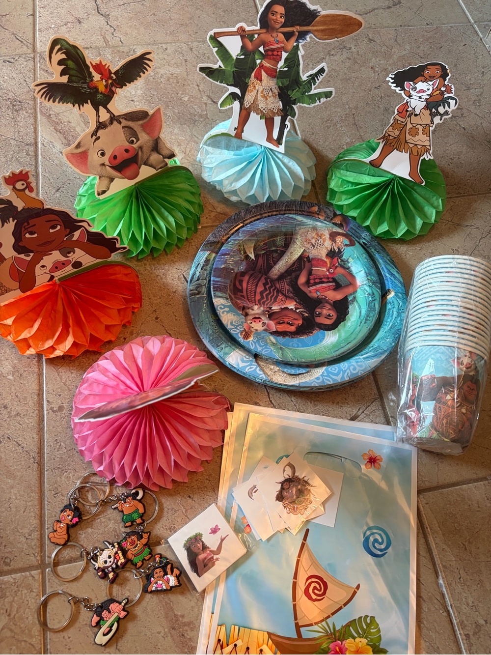 Moana leftover birthday party supplies and  accessories